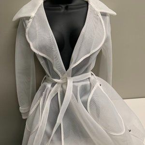 White Sheer Trench Jacket